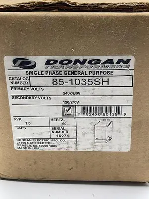 New | in-Stock DONGAN DONGAN 85-1035SH 240X480V, 120X240V 1.0KVA 60 HZ Misc Electrical & Power Parts | ND Industrial Surplus #1215303