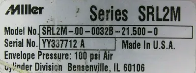 USED MILLER SRL2M-00-0032B-21.500-0 LINEAR ACTUATOR SRL2M000032B215000