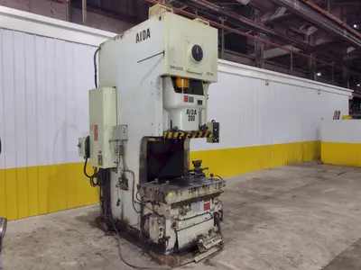 220 TON AIDA MODEL #NC1-200(2) GAP FRAME PRESS, WITH 9.84" STROKE: STOCK #22203