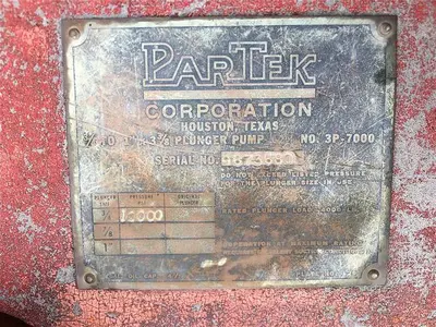 Used PARTEK PARTEK 110 GT ¾ TO 1 X 3-3/8 PLUNGER PUMP Pumps (liquid, other) Pennsylvania US | East West Machinery & Drilling #1415999