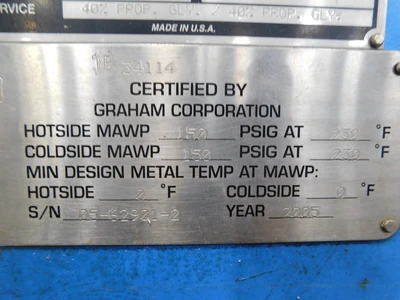 Used GRAHAM GP258 Heat Exchangers Ohio US | Equipment Recovery Corp. #1331008