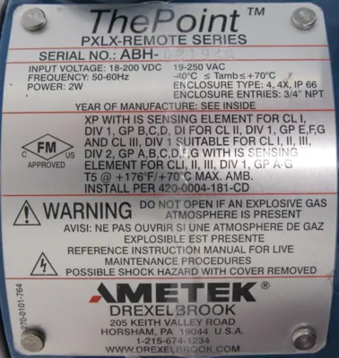 NEW AMETEK PML1-31NN-NN LEVEL SWITCH PXLX-REMOTE SERIES PML131NNNN