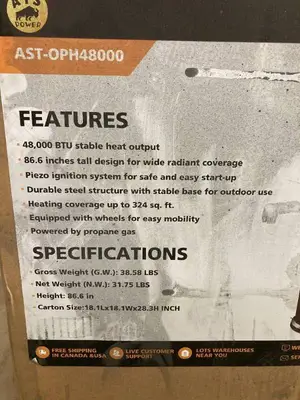 ATSPOWER Outdoor Propane Patio Heater 2025
