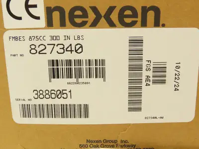 Nexen 827340 Pneumatic Friction Tension Clutch Brake 7/8" Shaft 300" lbs