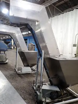 stainless Feed hopper 8" w x 90 " h Hoosier MFG