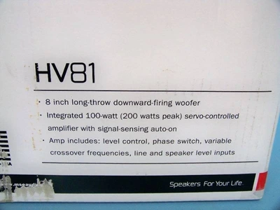 Phase Technologies HV81 Down Firing 8" Audio Subwoofer - NEW IN BOX