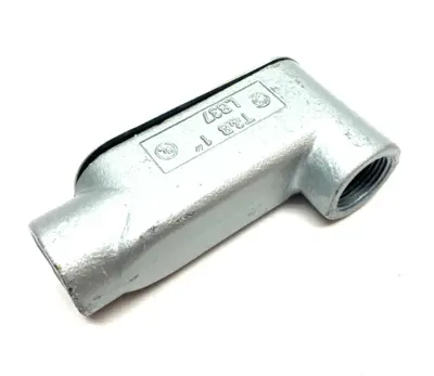 USED THOMAS & BETTS BLUEKOTE RIGID CONDUIT OUTLET ELBOW 1" W/ COVER