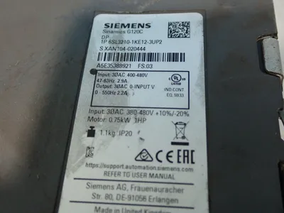 Used SIEMENS 6SL32101KE123UP2 Power Converters - Battery Chargers Ohio US | HGR 24 #751947