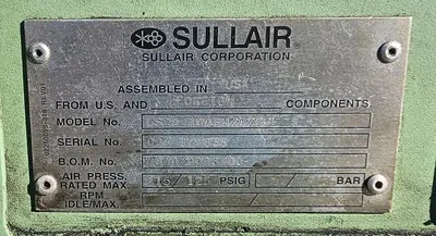 Used 2002 SULLAIR LS20-100SH/A/SUL Air Compressors (Misc) Wisconsin US | Lemke Machinery Sales #482031