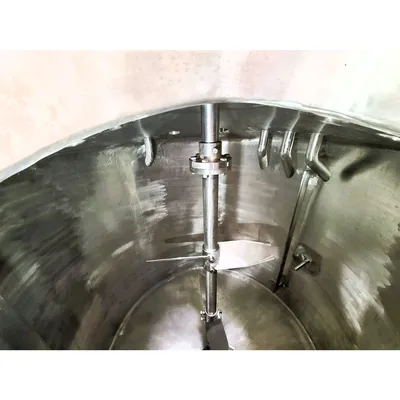 Used 2000L (528 gal) Stainless Sanitary Jacketed Insulated Mix Tank w/ Agitator