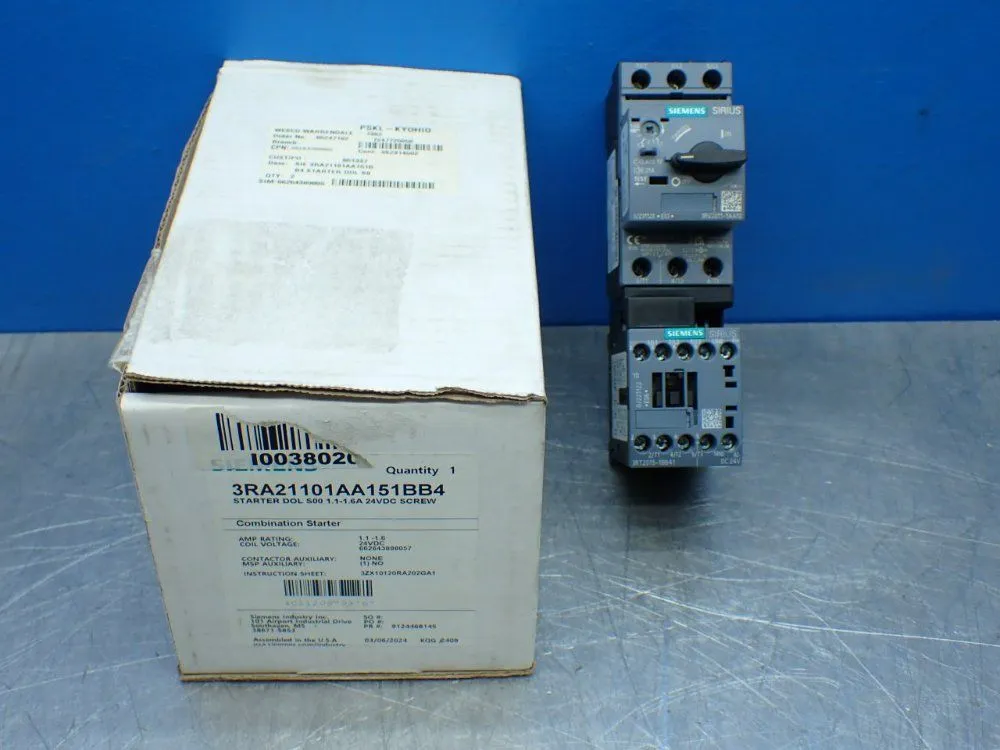 New | in-Stock SIEMENS 3RA21101AA151BB4 Starters Ohio US | HGR 24 #1070280