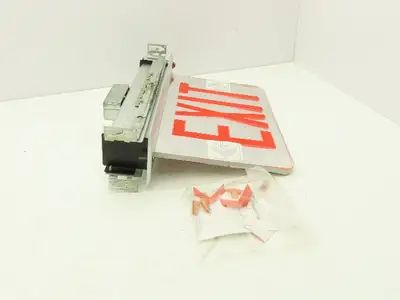 NYRELXTEU2RCAEM Exit Sign Recessed Edge Lit LED Double Face Battery NYC Approved
