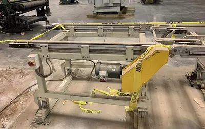 HOMAG POWER TVL370/15/02 BRUSH/WHEEL STYLE BOARD TURNER MATERIAL-HANDLING CONVEYOR SYSTEM