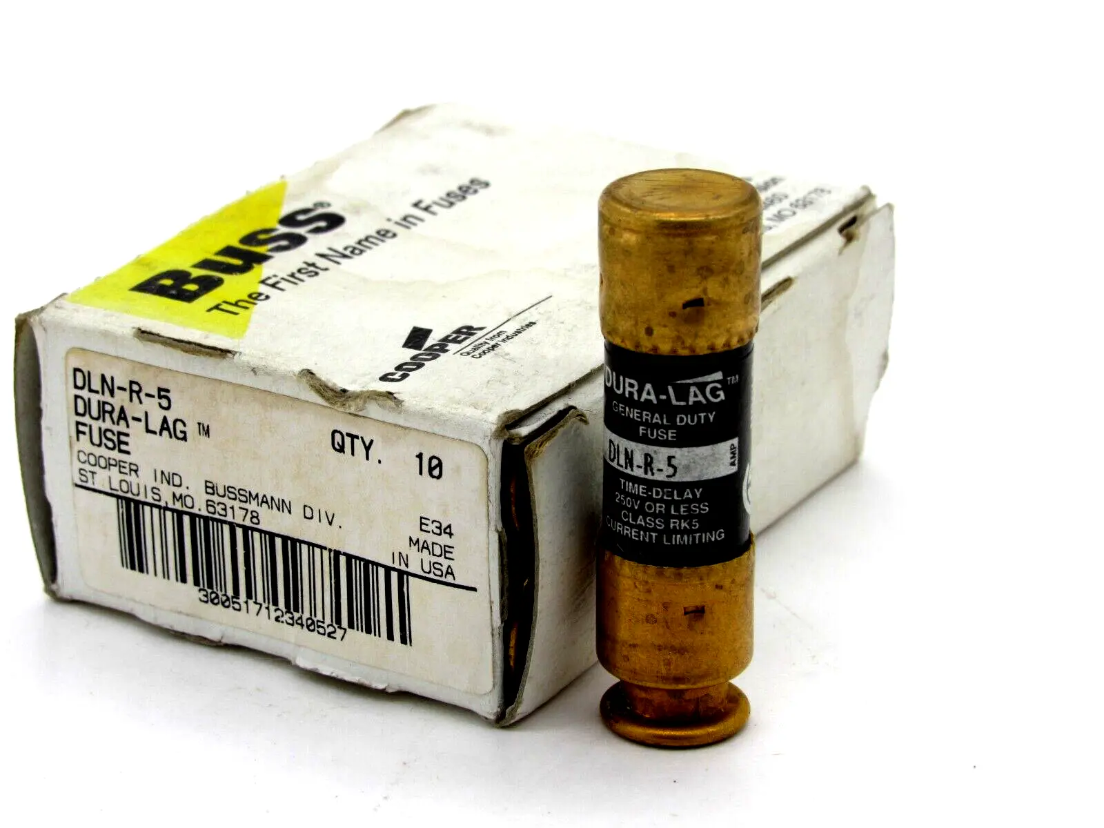 NEW LOT OF 10 BUSSMANN DLN-R-5 FUSES DLNR5