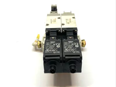 Used SMC Dual Solenoid Valve w/ Omron Limit Switches Solenoid Valves Michigan US | Maverick Industrial Sales #1414275