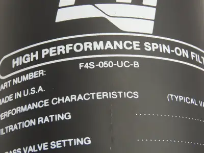 PTI Technologies F4S-050-UC-B High Performance Spin-On Filter 1-1/2" to 2" NPT