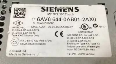 USED Siemens SIMATIC MP 377 15" TOUCH