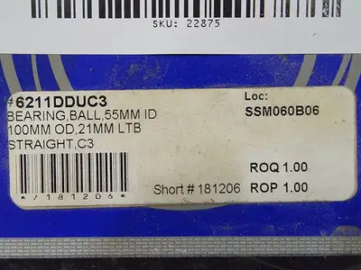 Deep Groove Ball Bearing 6211DDUC3