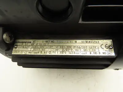 Grundfos 71B2-14F85-B AC Motor 0.55kW 3450RPM 220-255/380-440V 3Ph IEC 71 Frame