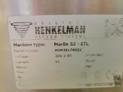 Used Henkelman Marlin 52 Chamber Vacuum Machine, 3 Phase, 208V.