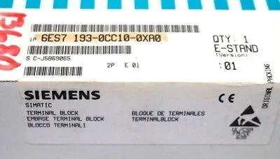 NEW SEALED SIEMENS 6ES7-193-0CC10-0XA0 TERMINAL BLOCK 6ES71930CC100XA0
