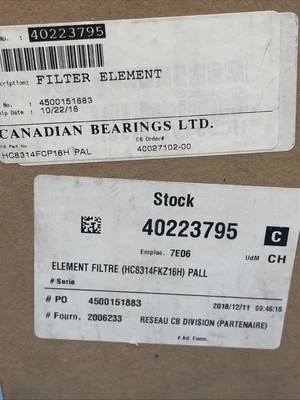 New | in-Stock Pall HC8314FCP16H Miscellaneous Equipment (Electrical & Power) Indiana US | J&J Industrial Supply #1260418