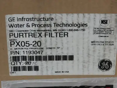 Purtrex PX05-20 Sediment Depth Water Filter 5 Micron 20"x 2.5"  Lot of 18