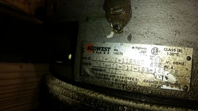 US Motors 15HP; 1185RPM; 460V; Frame: 324UD C12 99011297-001R-02