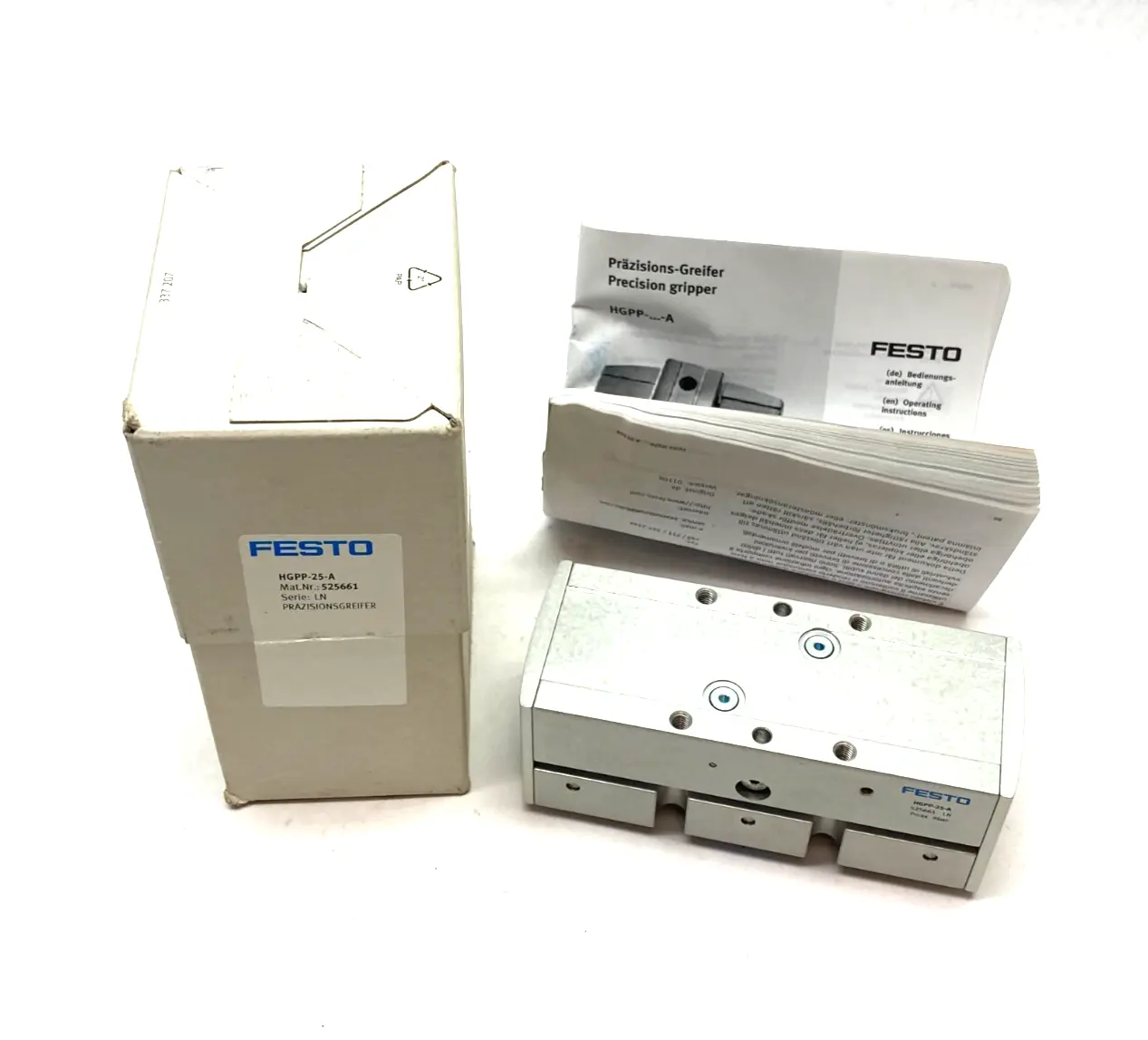 USED FESTO PARALLEL GRIPPER SIZE 25, 10MM STROKE PER JAW