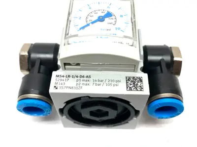 USED FESTO PRESSURE REGULATOR 1/4" PORTS MS4-LR-1/4-D6-AS