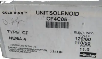 NEW PARKER CF4C05 SOLENOID VALVE COIL