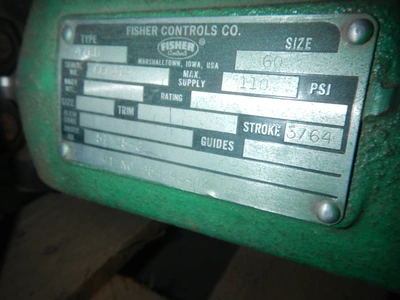 Fisher / Yarway 1 1/2" 2500 Rating, CF8M Right Angle Control Val