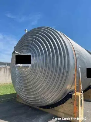 Unused 12,480-Gallon 316L Stainless Steel Reactor with Jacket and Dual Internal Coils