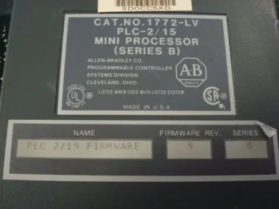 Allen Bradley 1772-LV/B PLC-2/15 Mini Processor F/W 5 Used