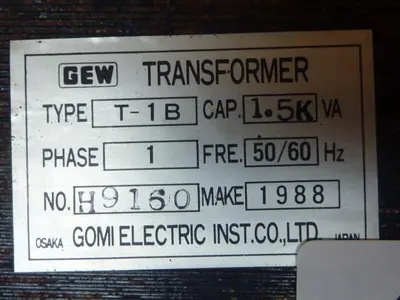 USED GOMI ELECTRIC T-1B 1.5KVA