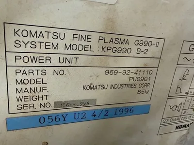 1996 KOMATSU KPG990 B-2 Plasma Cutters | Gulf Coast Machinery (15)