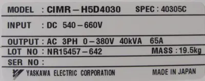 NEW YASKAWA CIMR-H5D4030 INVERTER CIMR-H5D40305C CIMRH5D4030