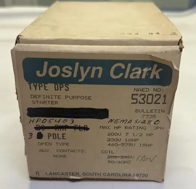 New | in-Stock JOSLYN CLARK HP05U03 Industrial Controls | Surplus Asset Holdings #1221916