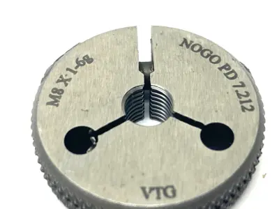 USED VERMONT GAGE THREADED RING GAUGE M8X1-6G NOGO PD 7.212