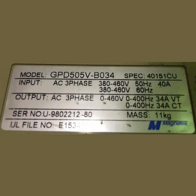 Magnetek GPD 505 25 hp Electric Starter