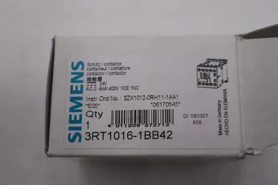 New Siemens contactor 3RT1016-1BB42 3RT10161BB42 New With Box Stock G856A
