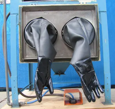 Process Systems Sand Blast Blasting Cabinet with Dust Bag Collector New Gloves