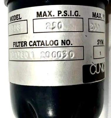 NEW CUNO 13136-01-20-0030 OIL FILTER 250 PSI 200F