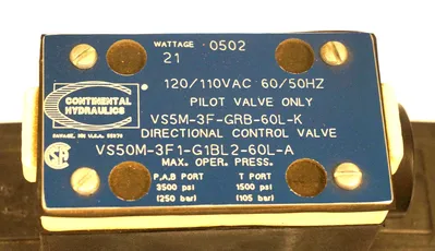 NEW CONTINENTAL HYDRAULICS VS50M-3F1-G1BL2-60L-K DIRECTIONAL CONTROL VALVE