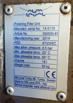 (2) Alfa-Laval BWPX 307 TGD-71 oil concentrator modules, SS.