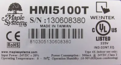 USED MAPLE SYSTEMS HMI5100T OPERATOR INTERFACE