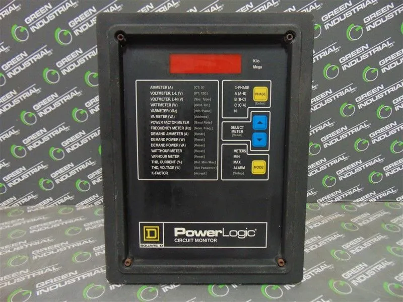 Square D 3020 CM-2250 Power Logic Digital Circuit Monitor with VPM-277-C1 Used