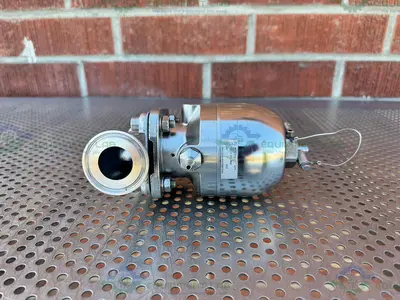 USED GEMU 9650 STAINLESS STEEL PNEUMATIC DIAPHRAGM VALVE WITH/ 1" SANITARY FITTING