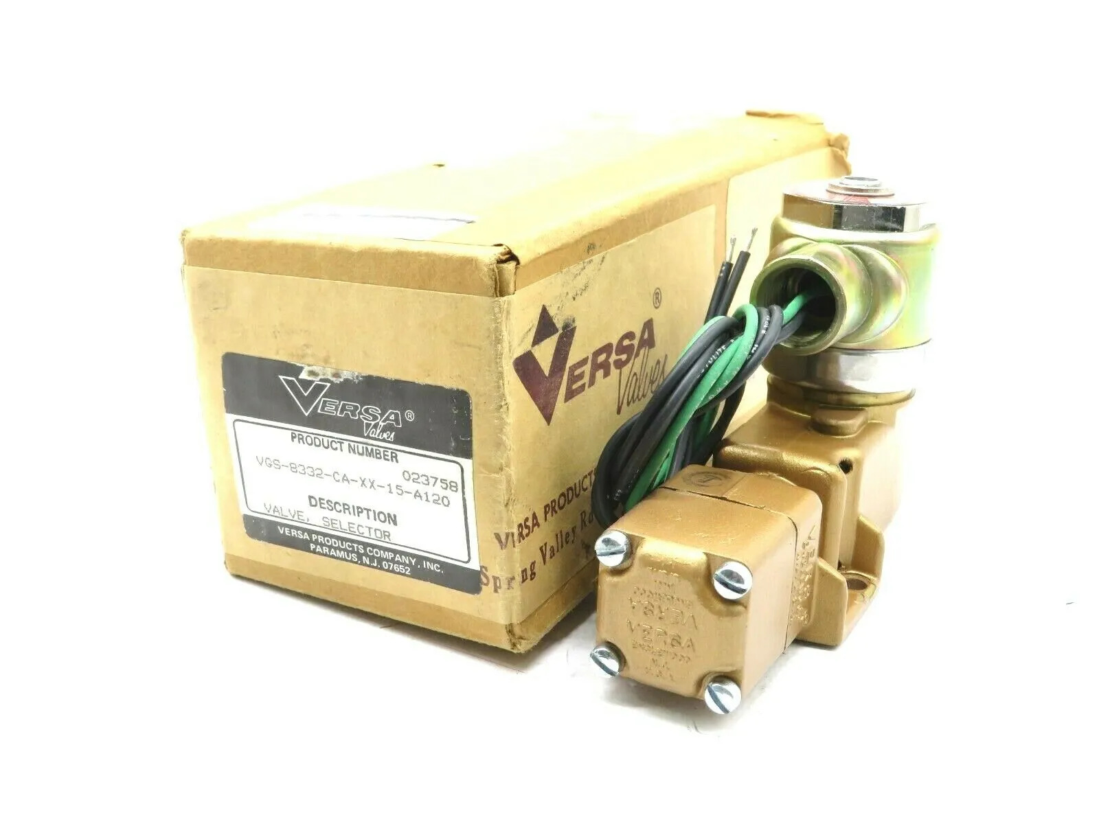 NEW VERSA VALVES VGS-8332-CA-XX-15-A120 VALVE SELECTOR VGS8332CAXX15A120