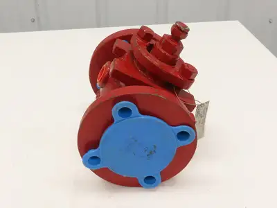 Rencor Controls 1" Ball Valve 6-1/8" Flange OD Fire Red